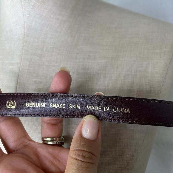 Women’s Genuine Snake Skin Waist Belt Brown Size S-M, unbranded, vintage, retro - Picture 8 of 8